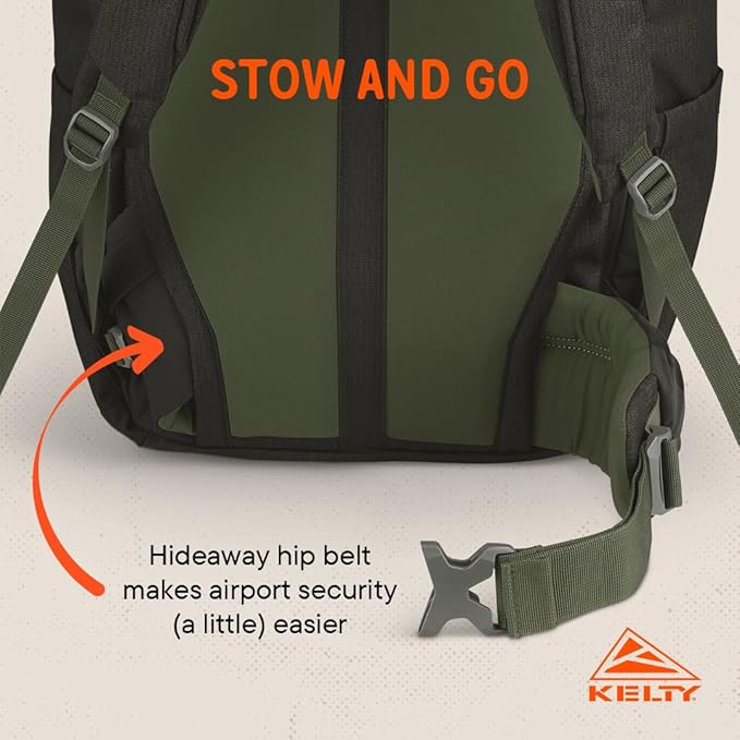 Kelty | Redwing Traveler Backpacks Travel Pack for Adventure Travel | Burnt Olive &amp Black