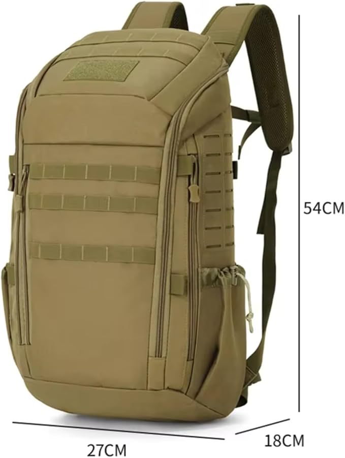 Outdoot Tactical Camping Backpack Large Molle Storage Hiking Trekking Fishing Bag Men Travel Rucksack(Khaki)