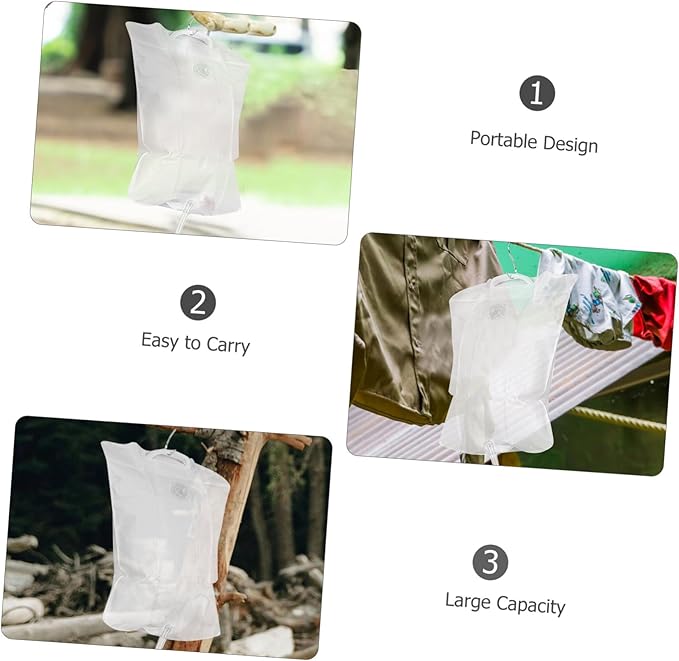 KOMBIUDA 1set Portable Camping Shower Bag Outdoor Shower Convenient Handle for Easy Setup Lightweight for Camping and Hiking