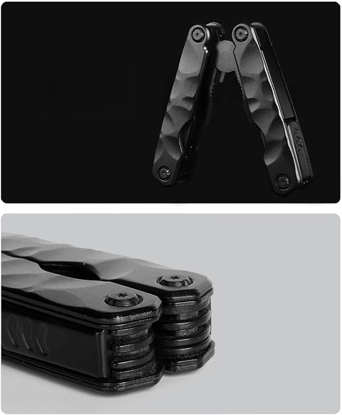 Multitool 13-in-1 Full-Size Lightweight EDC Multi-Purpose Pliers Stainless Steel and Aluminum Alloy Materials Camping Knives &amp Tools Gifts for Hunters Men who have Everything (Black)