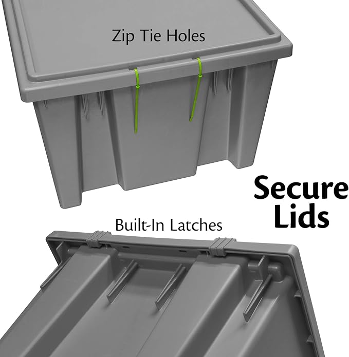 Akro-Mils 35231 Heavy Duty Plastic Lids for 35225 and 35230 Industrial Strength Nest and Stack Storage Bins and Totes for Storage Grey 3-Pack