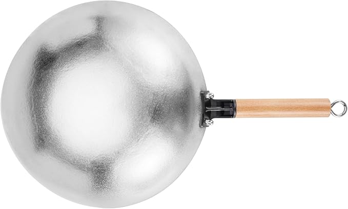 Valtcan T35 Titanium Wok Pan 14 Grade 1 Pure Titanium 2.0mm Solid (Not Coated) PFAS-Free No PTFE No Chemical Coatings 3 lbs Ultralight Non-Stick Without Chemicals Metal Utensil Safe
