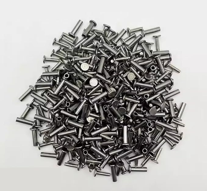 15 Sets 4MM Brass and Stainless Screw Rivets are Suitable for Kitchen Knife Handle Attachment(Silver)