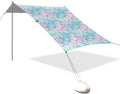 xigua Scallops Shape Beach Tent Sun Shelter with Carrying Bag - Silver Coated Oxford Fabric Beach Canopy for Beach Camping Fishing - Includes Windproof Ropes Sandbags &amp Stakes