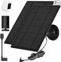 Ring Camera Solar Panel Compatible with Ri ng Stick Up/Pro Cam Battery Ring Spotlight Plus/Pro Battery Waterproof 5V6W 9.8 inch Long Charging Cable (2Pack) (Black)