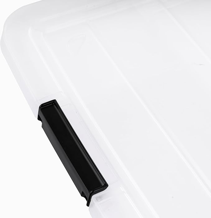 IRIS USA 6-Pack Clip Box with Latching Lids 18 Quart Craft Storage Bins Art &amp Writing Supply Containers for Home Office &amp Classroom Organization