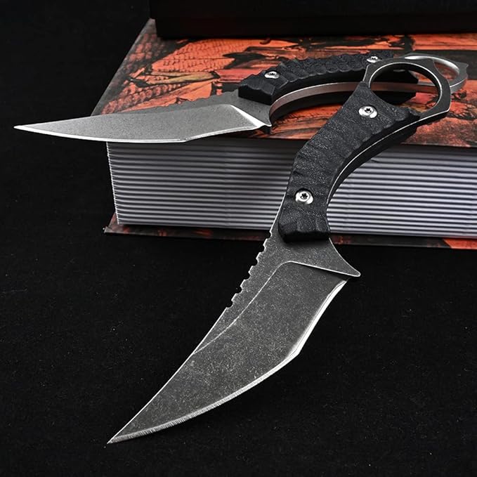 Ccanku C1152 Fixed Blade Knife D2 Blade G10 Handle EDC Tool Knife for Outdoor Camping Hiking(Silver)