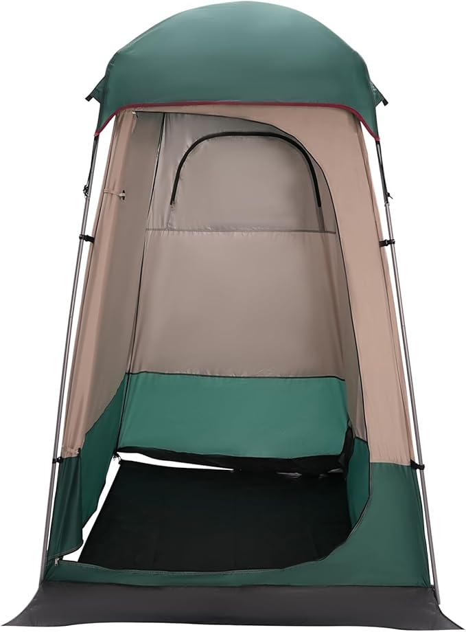 Outdoor Shower Tent Camping Privacy Shelter-Dressing Changing Room-Portable Toilet Tent for Camping Hiking Beach Toilet Shower Bathroom Green/Coffee Color