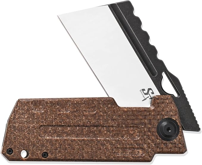 Sitivien ST155 Folding KnifeSandvik 14C28N Steel BladeMicarta Handle EDC Tool Knife Pocket Knife for FishingCampingHiking(Brown) …