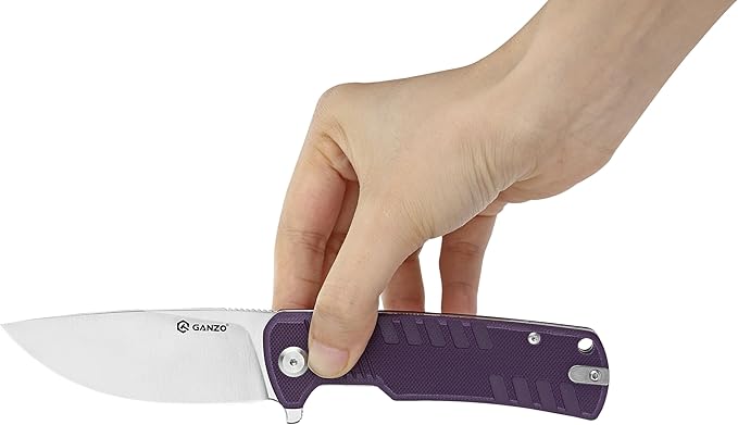 Ganzo G769-GR Folding Pocket Knife Razor Sharp D2 Stainless Steel Blade G10 Anti-Slip Handle with Clip Outdoor Hunting Fishing Hiking EDC Folder Best Gift for Men (Green)