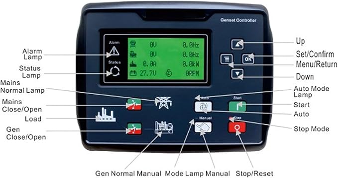 CLE6120UN C Auto Controller for Generator Start Detect Multiple Languages Genset Control Module Panel 15‑360V