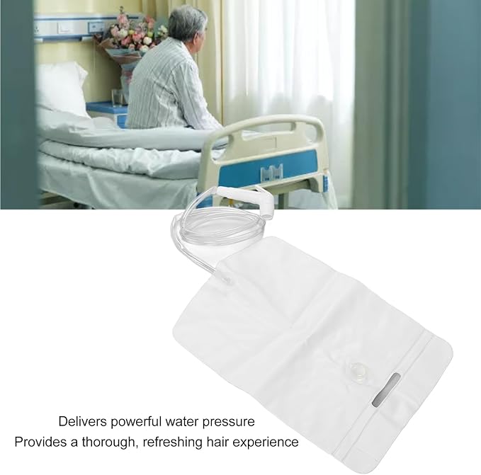 Bedside Shower Water Bag Portable Camping Shower Bag for Hair Washing In Bed Inflatable Shampoo Basin Elderly