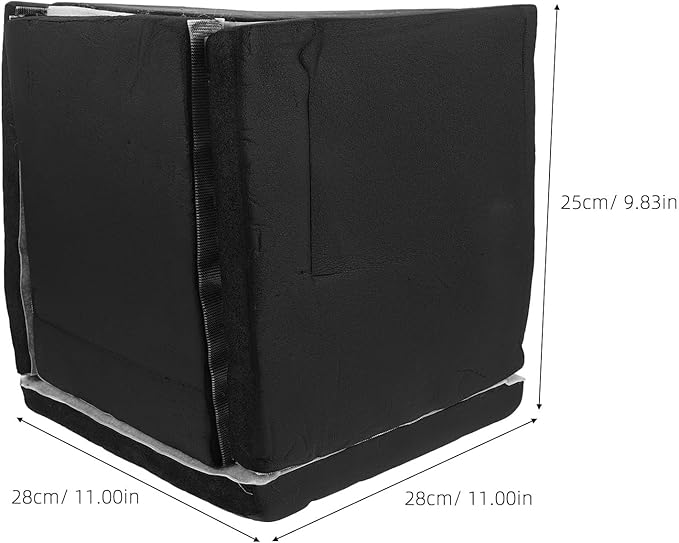 Kisangel Thick Sponge Soundproof Enclosure Box Black Sound Deadening Noise Reduction Barrier Generator Cover for Home Commercial Industrial Filter Shield 11 X 9.8