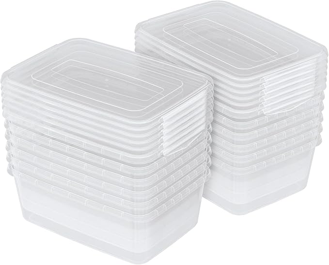 Readsky 12 Packs Clear Plastic Latching Storage Box 14 Quart Latch Containers with Lid Clear Latching Storage Bin