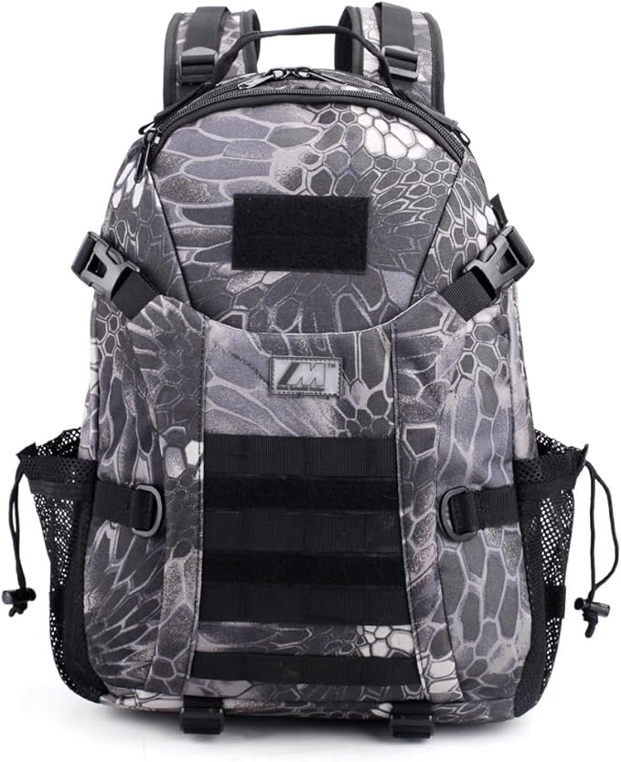 Tactical Military Assault 30L Travel Backpack Army 3-Day Assault Pack for Camping Hunting Trekking Outdoor Survival Molle Bag with Multi-Compartment Storage Pantone Black