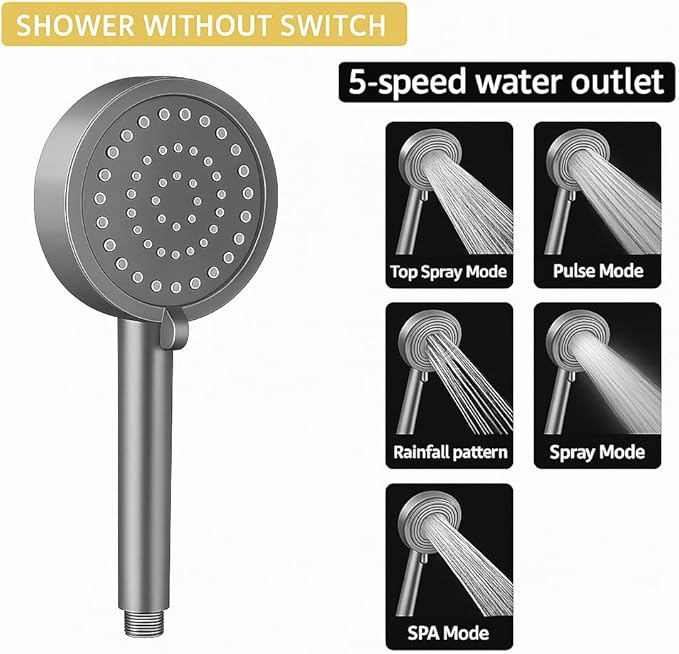 Portable Shower for Camping USB Rechargeable Portable Shower Pump with Digital Display Battery Powered Camping Shower Head for Outdoor Hiking Pets &amp Travel