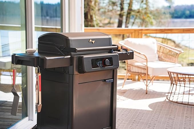 Current® Model G Griddle Smart Electric Outdoor Flat Top BBQ Grill with 200°F to 600°F Range for Searing &amp Roasting Digital Precision Apartment-Friendly &amp Weather-Resistant Moon Dust