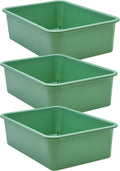 Eucalyptus Green Large Plastic Storage Bin Pack of 3
