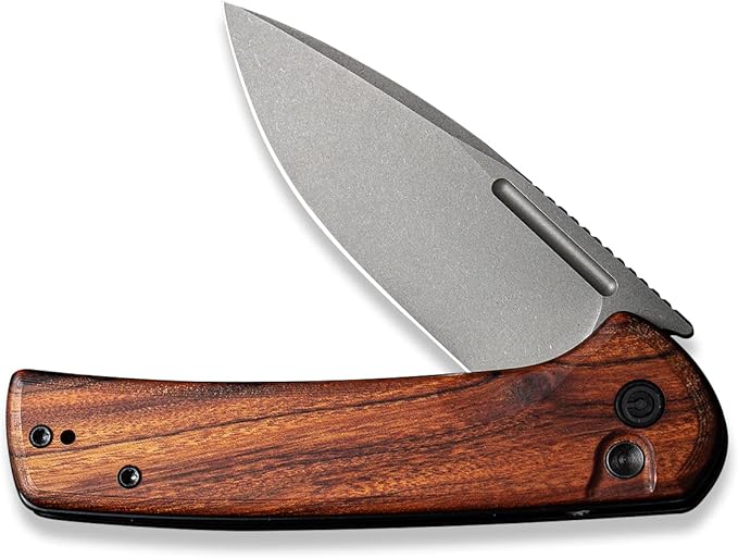 CIVIVI Pocket Knife for EDC Conspirator Button Lock Folding Knife 3.48 Nitro-V Blade Cuibourtia Wood Handle C21006-3