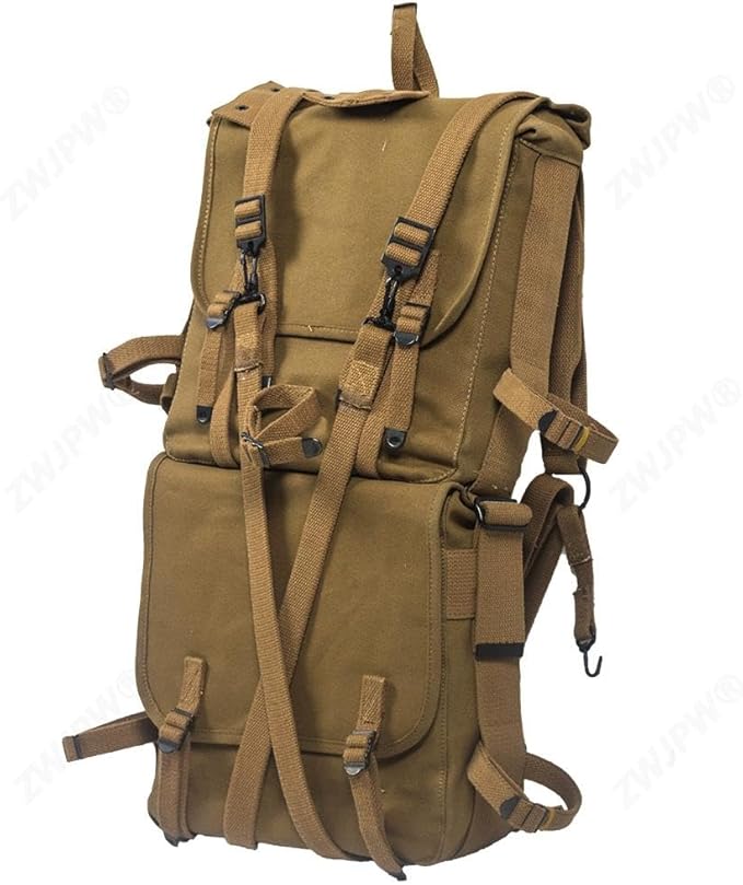 WW2 US M1941 Bag Upper Cargo Pack Knapsack Vintage OD3 Canvas Hiking Backpack WWII Field Gear