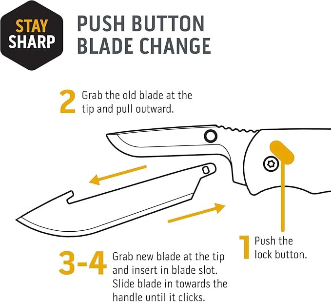 OUTDOOR EDGE Razor VX4 | Carbon Fiber Over Blue G10 with Black Drop Point | Replaceable Blade EDC Folding Pocket Knife | 3 Blade Ceramic Ball Bearings Reversible Pocket Clip