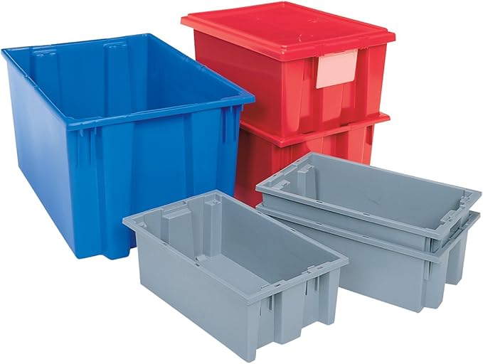 Akro-Mils 35181 Lid for 35180 and 35185 Plastic Nest and Stack Storage Tote Red (6-Pack)