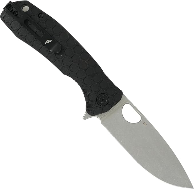 Honey Badger Large Pocket Knife EDC Drop Point Folding Utility Knife 3.6 Steel Blade Reversible Pocket Clip - (3.8oz) Drop Point Limited Edition D2 HB1286