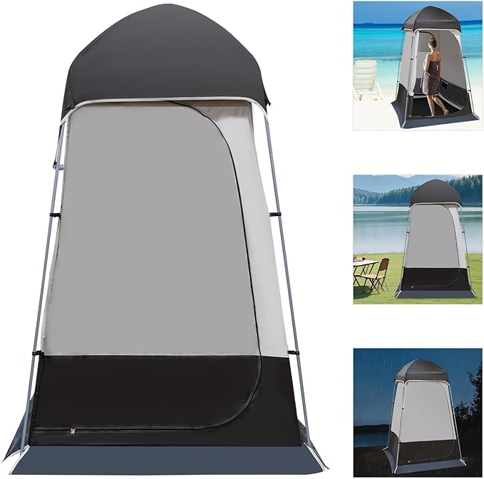Outdoor Shower Tent Portable Privacy Tent Camping Shower Tent Outdoor Portable Toilet Tent with High-Density Mesh and Storage Bags for Outdoor Showers &amp Changing