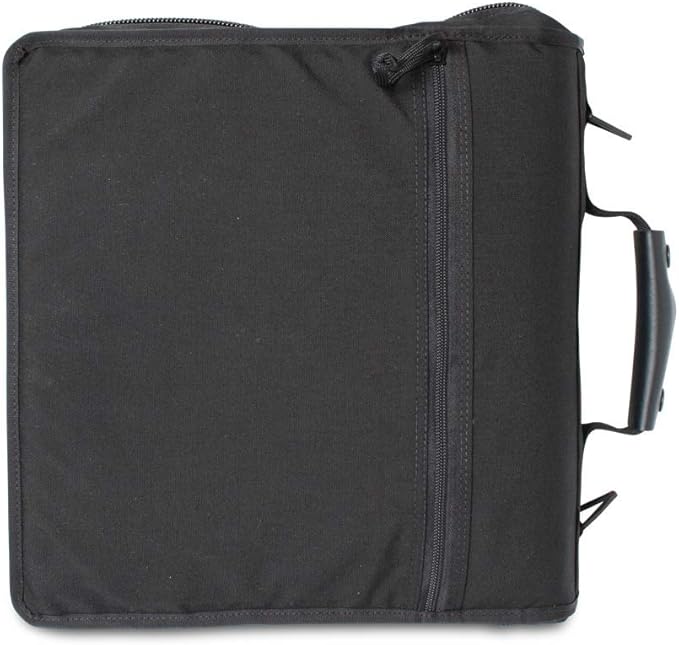 TACTICAL NOTEBOOK COVERS Tactical 3-Ring Binder Cover System | Zippered Padfolio Organizer Bag with Leather Handle | Fits 3” to 4” Binders | Durable Field Use Organizer (Black)