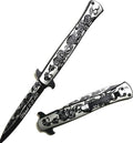 Custom Black or Blue Rose Folding Pocket Knife – Personalized Engraved Tactical Pocket Knife Gift for Him Husband Dad Boyfriend Groomsmen