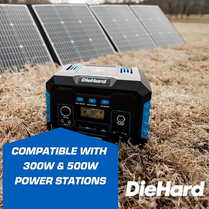 DieHard Solar Panel 120-Watt Foldable Flexible Lightweight Portable - Designed for use with DieHard Portable Power Stations
