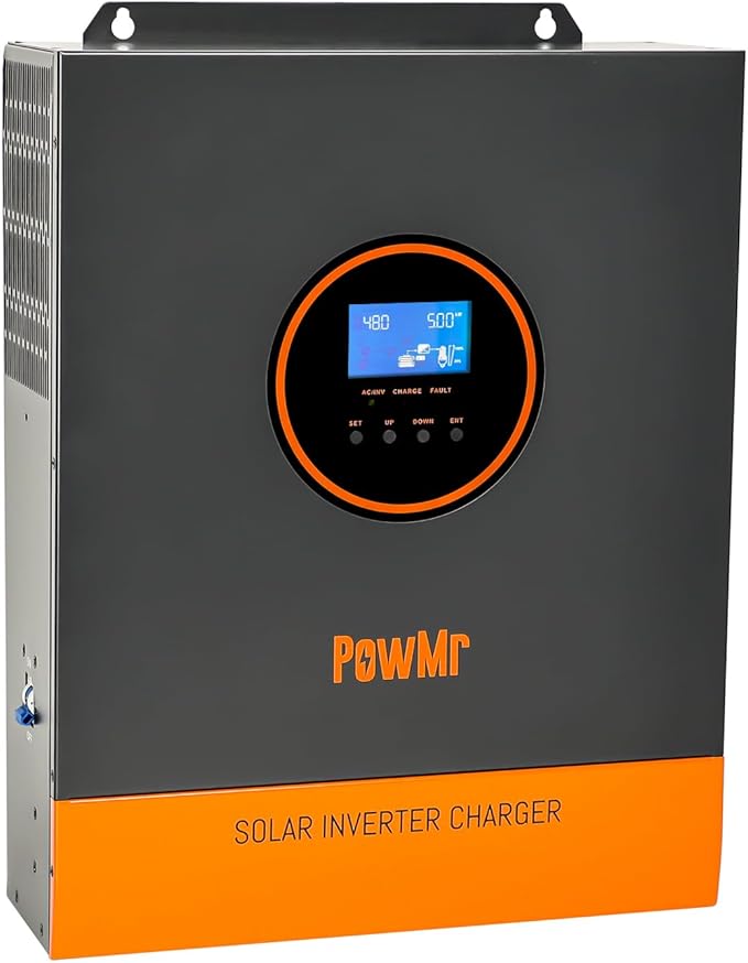 PowMr 5000W Solar Inverter 48V DC to 110V AC Pure Sine Wave Output with 80A MPPT Charge Controller Max.PV Input 5500W 500VDC fit for 48V Lead-Acid and Lithium Batteries RVOff-Grid System