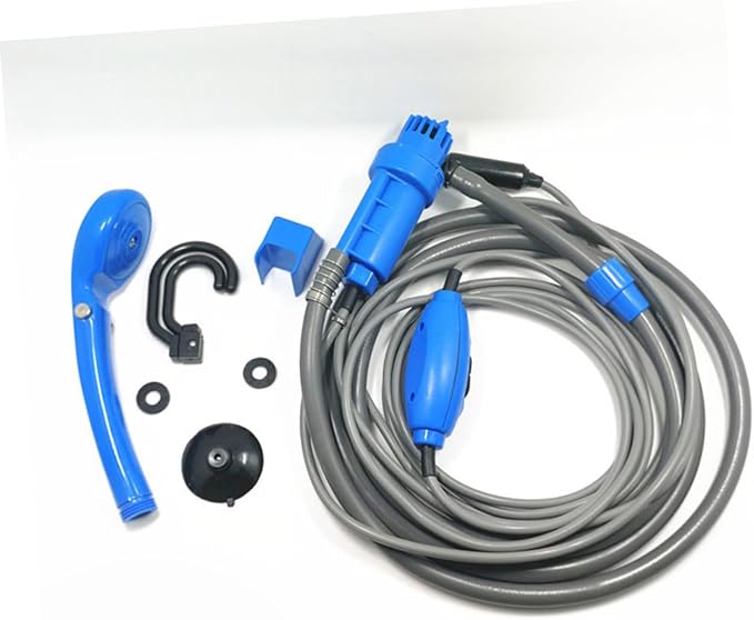 12v Portable Camping Shower Cable Electric Pump Hook Sucker for Outdoor Travel Pet Car Washing