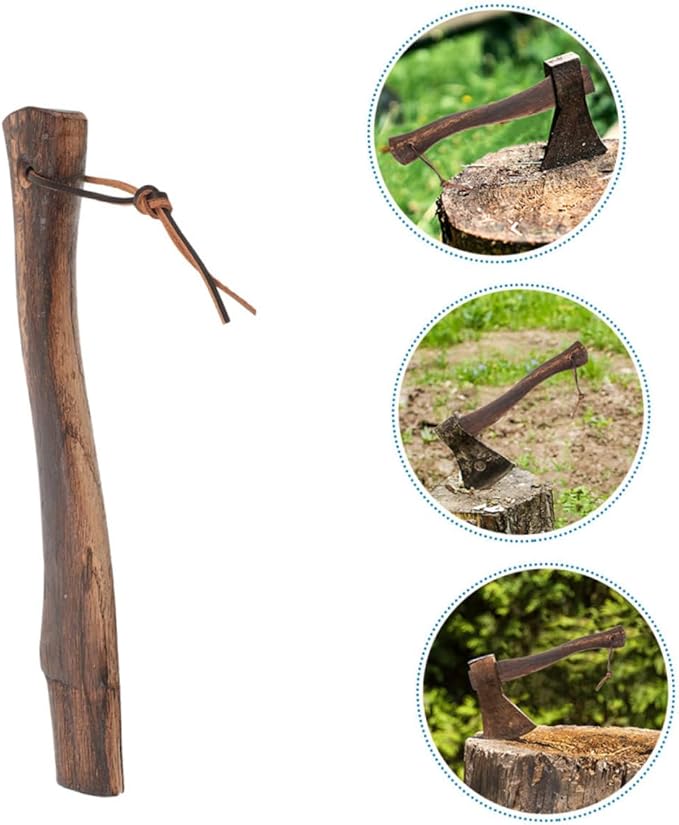 2pcs Axe Handle Replacement Wooden Grip for Axe Ergonomic Wood Handle for Easy Installation for Camping and Firewood Cutting