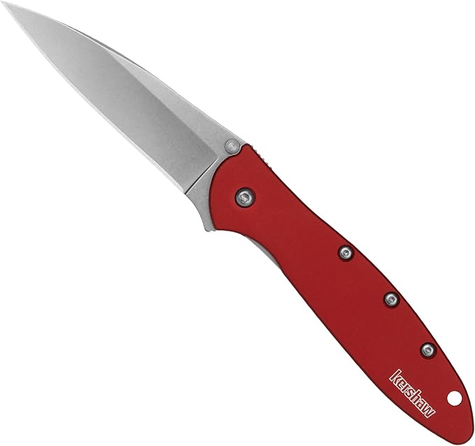Kershaw Leek BlackWash Pocket Knife (1660BLKW) 3 Sandvik 14C28N Steel Blade 410 Stainless Steel Handle BlackWash Finish SpeedSafe Assisted Open Frame and Tip Locks Reversible Pocketclip 3 OZ