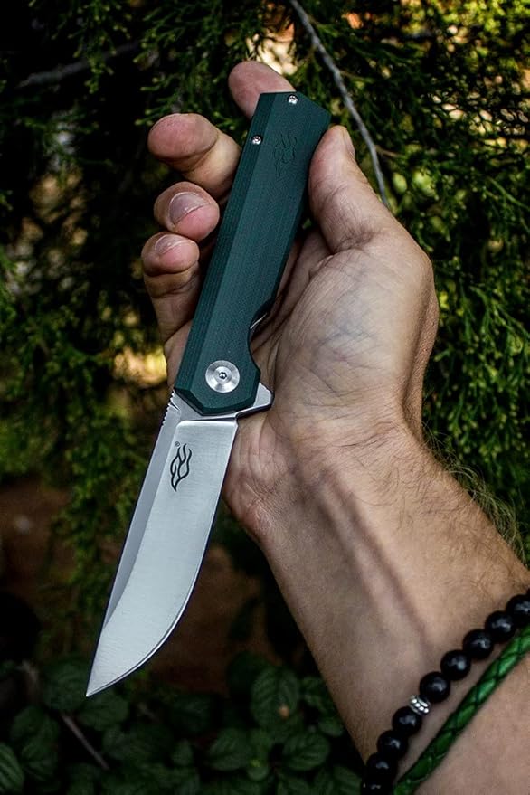 Firebird GANZO FH11 Pocket Folding Knife D2 Steel Blade G10 Handle with Clip Hunting Fishing Camping Outdoor EDC Knife (Green)