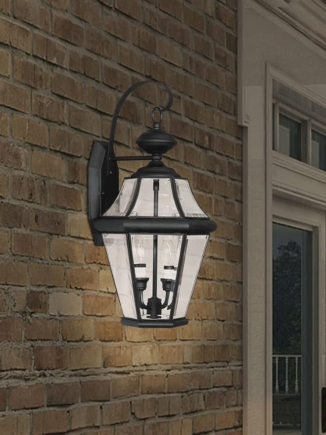 Livex Lighting 2261-91 Georgetown 2 Light Outdoor Wall Lantern Brushed Nickel