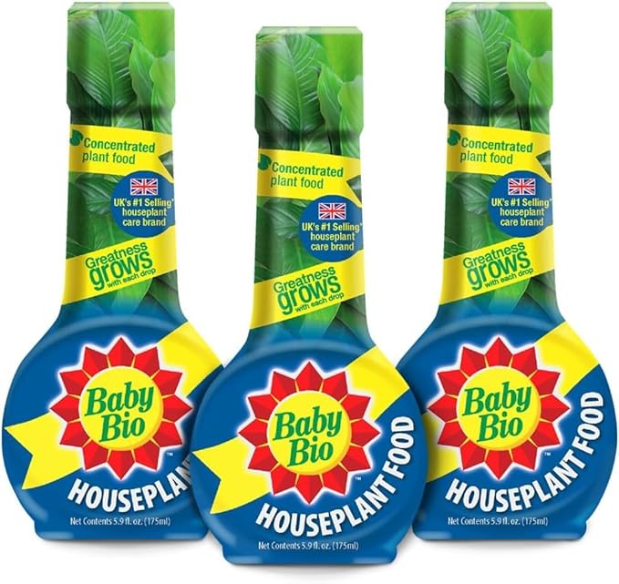 Baby Bio Houseplant Food Concentrate 5.9 Oz (3-Pack) with BioAdvanced Organics Brand Houseplant Insect Killer Ready-to-Use 24 oz