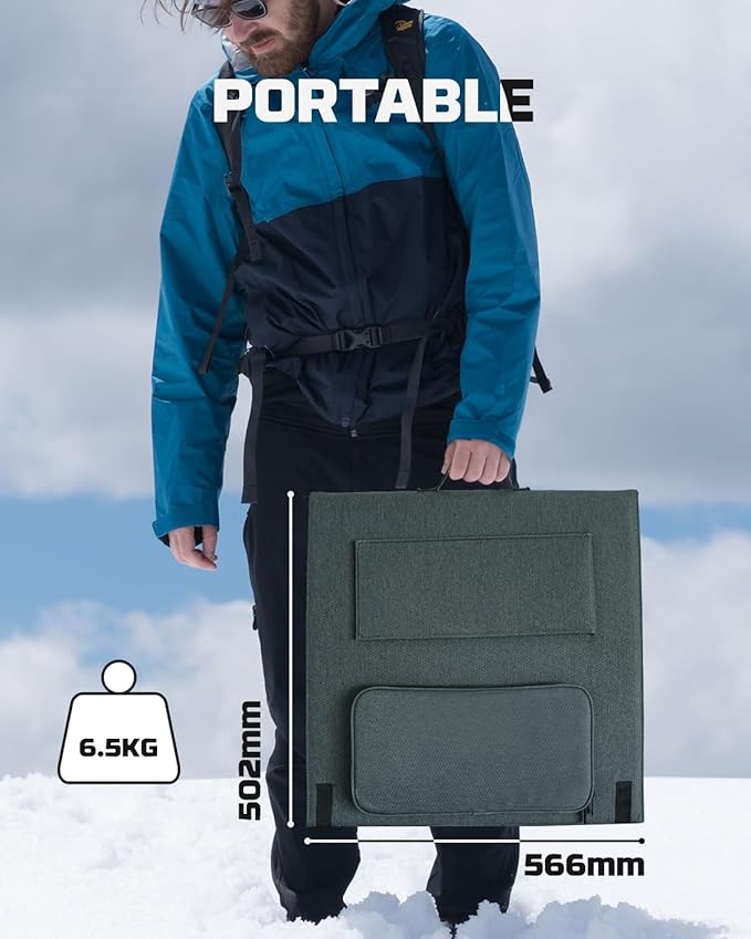 200W 20V Portable Solar Panel PWS220 Foldable Charger IP65 Waterproof 5V USB Output Compatible with Power Station for Home &amp Outdoor RV Camping Marine Emergency Backup