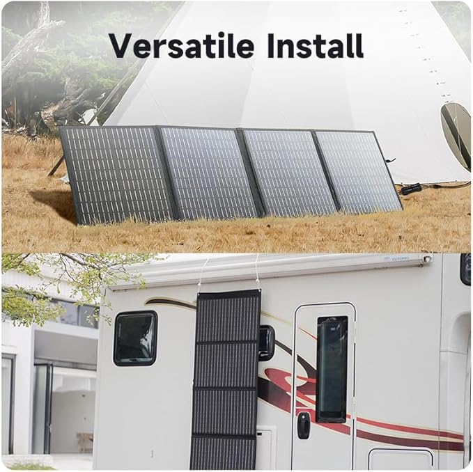 POWERWIN 100W 20V Foldable Solar Panel PWS110 with Shingled Design Adjustable Kickstand for Home Camping RV Charging Portable Power Station