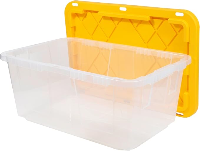 Office Depot® GreenMade® Professional Storage Totes 23 Gallon Clear/Yellow Pack Of 4 Totes