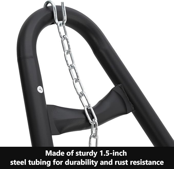 Heavy Duty Hammock Stand 550 lb Capacity Universal Portable Steel Hammock Hanging Stand for Indoor/Outdoor Patio Camping Powder-Coated Rustproof Frame with Adjustable Chains &amp S-Hooks