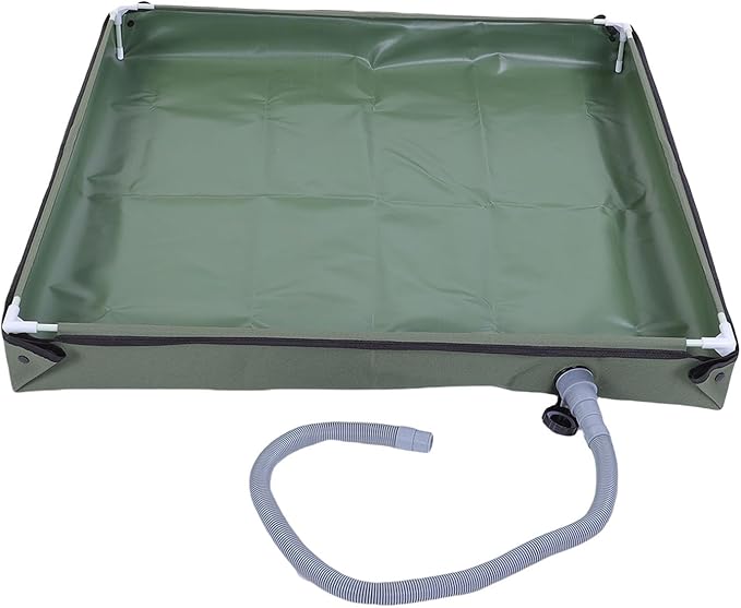 Fabater Portable Shower Pan 31.5x31.5x3.9in Foldable Shower Base Tray with Detachable Drain Pipe for Camping RV Beach Outdoor Use (OD Green 80x80x10cm / 31.5x31.5x3.9in)