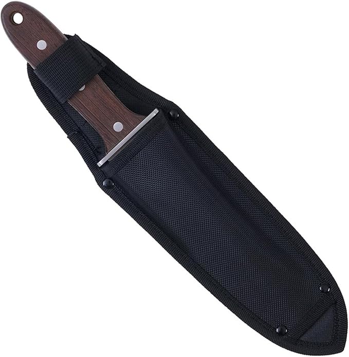 TerraBlade Hori Hori Knife – Heavy-Duty Steel Outdoor Tool with Black Wood Handle for Digging Cutting and Camping