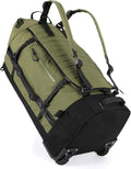 Rolling Duffle Bag with Wheels86L 30”Folding Duffle Backpack with 2 WheelsTravel Bag with Separate Shoe Compartment (Green)