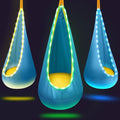 Light Up Swing Chair Hammock Chair Indoor Outdoor for Kids Pod with LED Lights Soft and Safe 176 lb. Load Capacity Easy Installation Perfect for Bedroom Garden and Playroom (Light Blue)