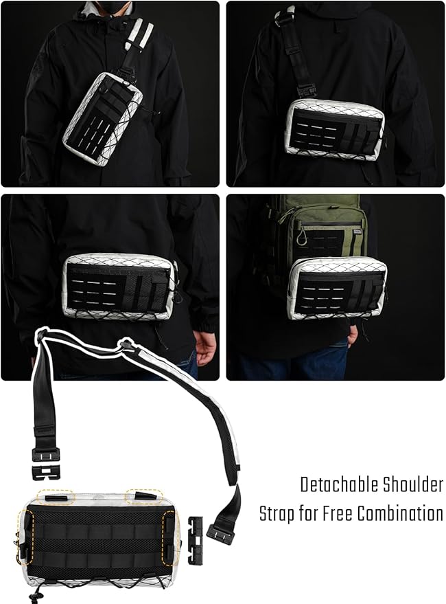 TACTICAL_GEEK Cache L3 Crossbody Shoulder Bag Multipurpose Sling Bag Chest Backpack Casual Shoulder for Daily Carry(White)