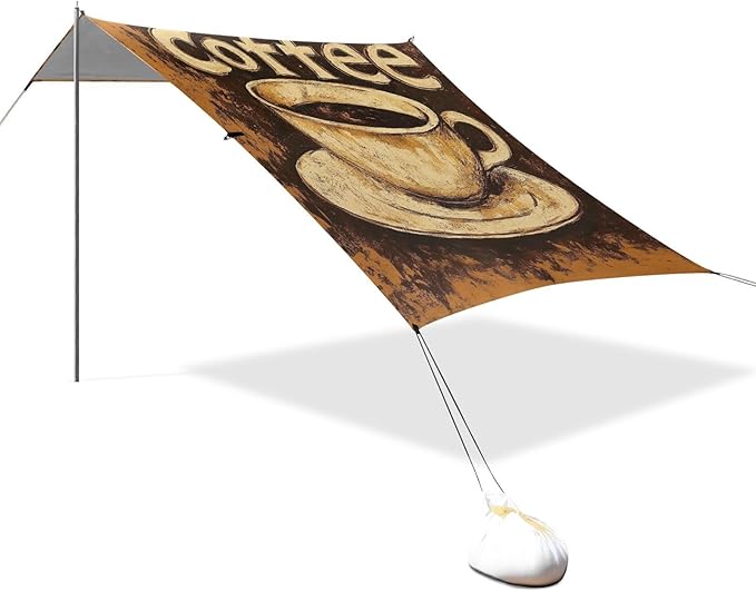 Coffee 3_3 Beach Cabana Tent UPF50 Lightweight Sun Shelter with Carrying Bag for Camping Trips Fishing Backyard Fun or Picnics