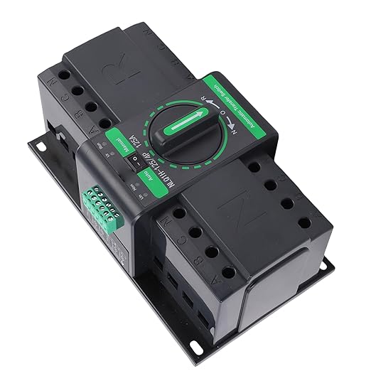 Automatic Transfer Switch Generator Changeover Switch WALFRONT 125A 4P PC Grade Isolation ATS 2 in 1 Out Manual Suitable for Home Electricity