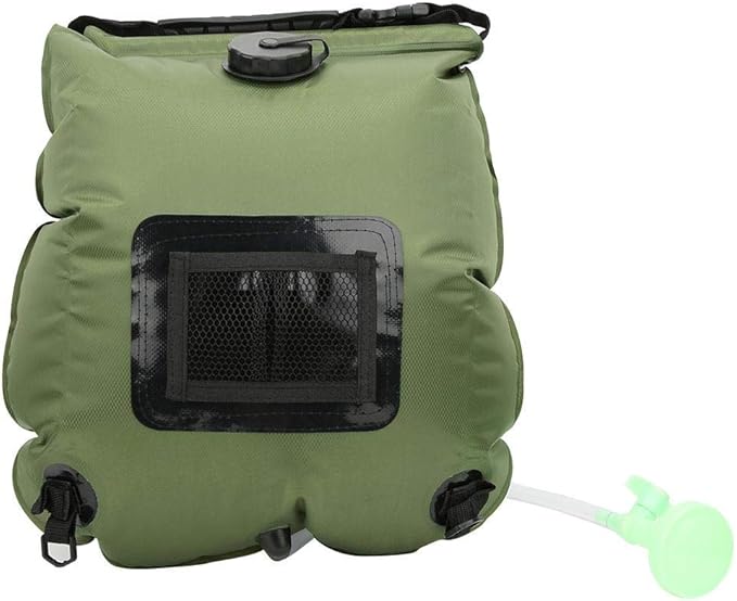 Alomejor Camping Shower Bag 20L Solar Heating Shower Bag with Temperature Indicator for Camping Traveling Hiking